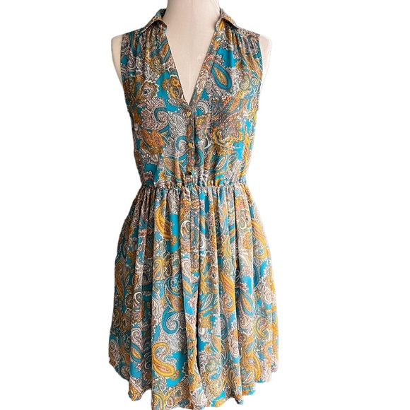 H&M | Dresses | Hm Blue Paisley Dress | Poshmark